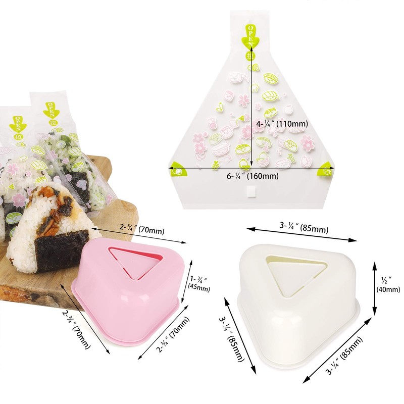 ChasBete Rice Mould Set, DIY Sushi Maker, 2 Onigiri Mould
