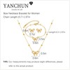 YANCHUN Gold Bow Necklace for Women Dainty Gold Bow Bracelet