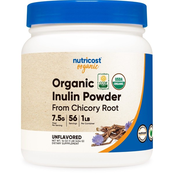 Nutricost Organic Inulin Powder 1LB (454 Grams) 7.5 Grams of Fiber Per Serving
