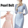 NiceYnn Pearl Elastic Belt Crystal Waistband, Bling Rhinestone Waist Chain