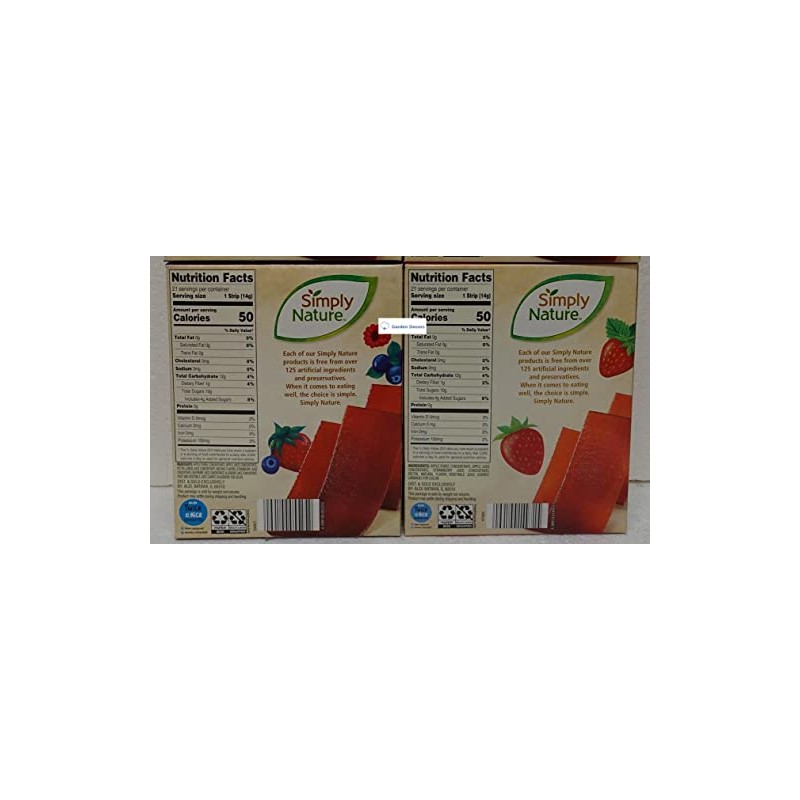 Simply Nature NON-GMO Fruit Stripe Strawberry & Wildberry 21 Strips
