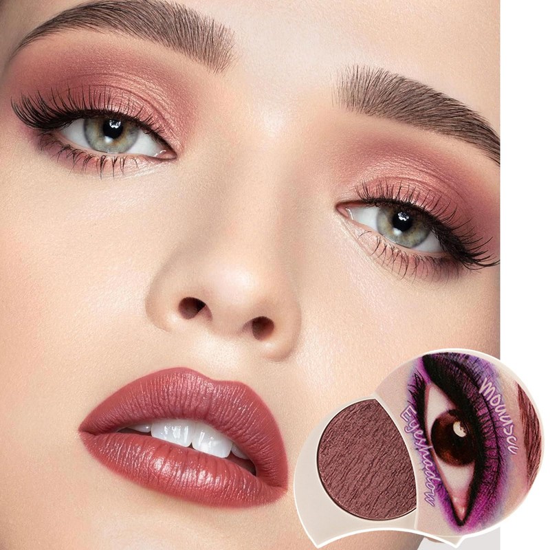 Shimmer Rose Red Single Eyeshadow, Pressed Powder Smoky Eyeshadows, Metallic