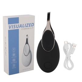 Visualized Eyebrow Tweezers USB Charging Hair Removal Tool Eyebrow Clip with Camera for Face Body Hair Black