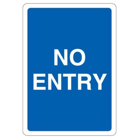 V Safety No Entry - Blue 210 x 297 mm (A4) - 3mm Aluminium Composite Safety Sign