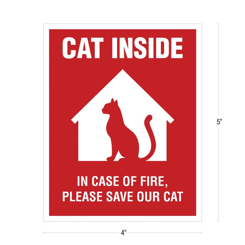 Cat Inside Sticker - 4 Pack - 4x5 inches -
