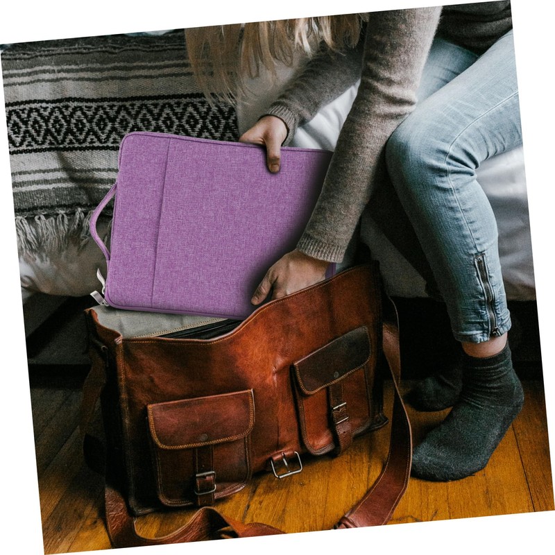 jojofuny Denim Laptop Pouch Notebook Storage Bag for Women Anti-Scratch