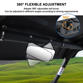 SAUTVS Adjustable Convex Center Rearview Mirror and Folding Side Rear View Mirrors Kit for Can-Am Maverick Trail Sport Commander 2018-2025 Accessories (3PCS, #715003639#715003638)