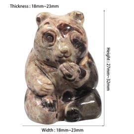 KYEYGWO Crazy Lace Agate Hand Carved Crystal Bear Figure, Cute Stone Bear Statues, Mini Healing Stone Bear Palm Pocket Stones Talisman Fengshui Ornament Nidelich Animal Sculpture, 3 cm