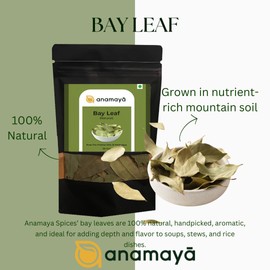 Bay Leaves for Cooking | Indian Bay Leaf by Anamaya Spices | Grown & Harvested in North-East India | Big size Biryani leaves | Aromatic & Flavourful | 50 gms |