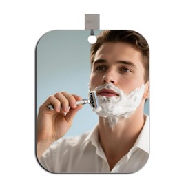 Shower Mirror Fogless for Shaving, No Fog Shaving Mirror, Anti-Fog Makeup Small Mirror Bathroom Accessories Travel Camping, Shatterproof Men's Woma Wall Hanging（Medium 7inx5in）
