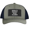 World's Okayest Spice Cleaner - Leather Black Patch Engraved Trucker