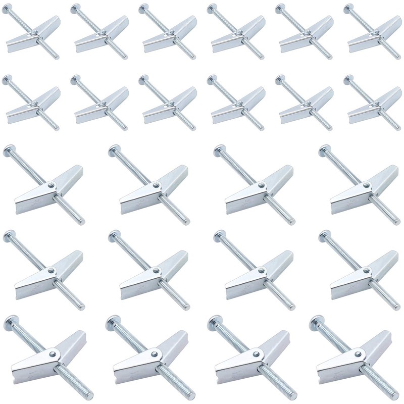 HELIFOUNER 24 Pieces Toggle Bolt and Wing Nut for Hanging
