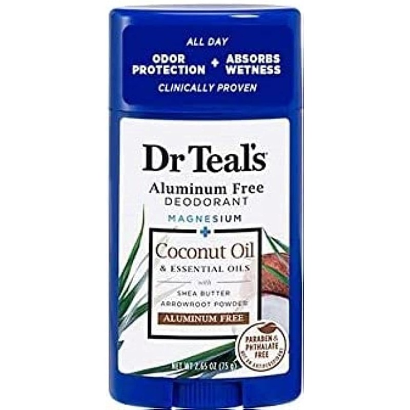 Dr Teal's Desodorante Libre de Aluminio, Aceite Escenciale de Coco,