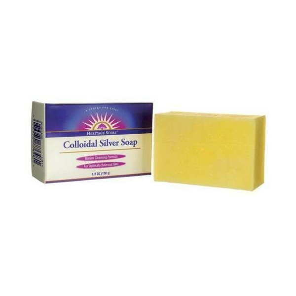 Heritage Store COLLOIDAL SILVER BAR SOAP 3.5 oz  Cleansing & Balancing Formula