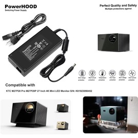 PowerHOOD AC/DC Adapter Compatible with Valerion VisionMaster Plus 2 / Pro 2 / Pro 4K RGB Triple Laser Projector HKA18036050-0A3 Switching Power Supply Cord 36volt 36.0 Volts Power Charger Cable Mains