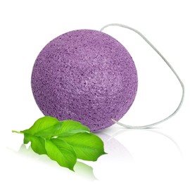 This Hippie Girl | Konjac Exfoliating Organic Facial Sponge | Plant Based Gentle Exfoliating Face Scrubbie | Safe for Sensitive Skin | Amethyst Purple (Purple)