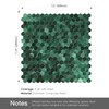 Miscasa 6-Sheet Hexagon Kitchen Backsplash Peel and Stick Tiles, Green