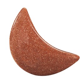 mookaitedecor Set of 5 Gold Sandstone Moon Healing Crystal Pendants for Jewellery Making, Semi Precious Moon Shaped Palm Worry Stones for Anxiety Stress Relief Tumbled Pocket Stone Desk Decor