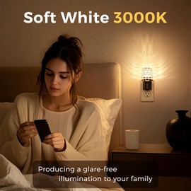 L LOHAS LED Night Light, Dimmable Night Lights Plug into Wall, Automatic Night Lights Plug in with Auto Light Sensor, 0-100LM Adjustable Brightness LED Night Light, for Bedroom Hallway Home Decor