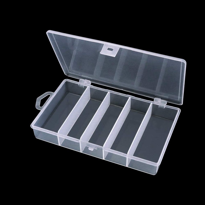 Newbested 4 Pack 5 Grid Clear Plastic Fishing Tackle Bait