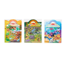 Melissa & Doug Puffy Sticker Activity Books Set of 3 – Safari, Dinosaur & Ocean, with 118 Reusable Puffy Stickers and Fold-Out Scenes, Mess Free Play Set & Travel Toys for Kids Ages 4+ - FSC Certified
