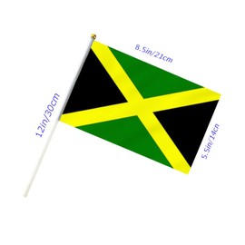 10 PCS Handheld Jamaica Flag,8.5×5.5 Inch Hand Held Mini Jamaican Flags Banner For Indoor Outdoor Parade Waving The Tlag and Shouting