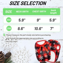 ALUZAEMO Guinea Pig Clothes - 2 Pack Christmas Warm Vest Pet Costume for Guinea Pigs Rabbit Bunny Ferret Chinchilla Kitten Puppy Small Animals - Cute Plaid Cozy Fleece Pet Shirts for Winter Holidays