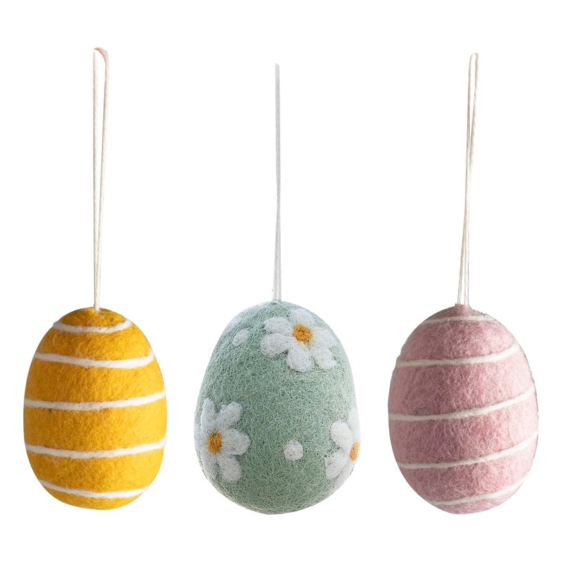 Ginger Ray Handmade Felt Pastel Easter Egg Decorations for Hanging