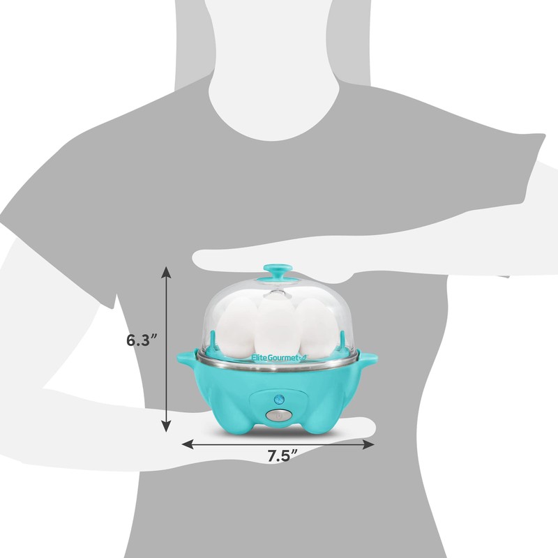 Elite Gourmet Easy Electric 7 Egg Capacity Soft, Medium, Hard-Boiled