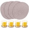 WENFOME 4 Pack Oval Woven Placemats, Mix Brown Cotton Plate