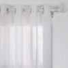 Deconovo Grommet White Sheer Curtains 84 Wave Line with Dots