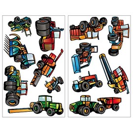 13–Piece Car Set-Tractor And Combine Harvester Farm Truck Wall Sticker Wall Art