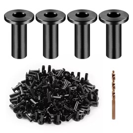 50pcs Deck Cable Railing Protector Sleeves Guardrail Sleeve with Drill Bit Wood Composite Posts Protector Sleeves for 1/8" Deck Cable Railing Wood/Composite Posts, T316 Marine Grade Stainless Steel