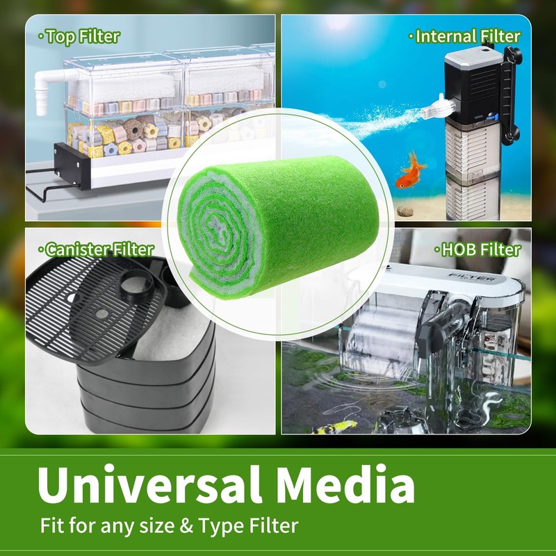 AQUANEAT Aquarium Filter Media Pad Dual Density Bonded Filter Floss