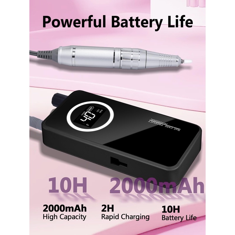 Nail Drill 50000 RPM, Electric Nail File E-File Machine with