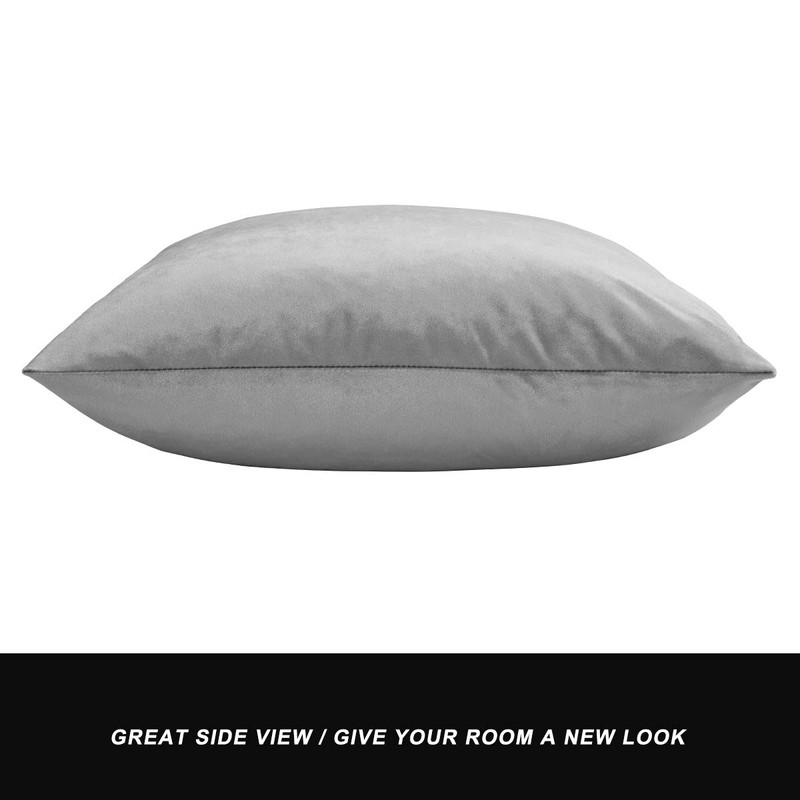 Decor Throw Couch Pillow Covers,Sofa Cushion Silver Grey Pillow Covers,Velvet