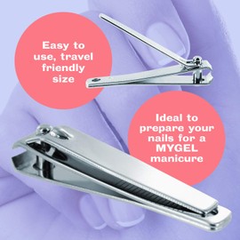 Mylee Nail Cutter - Professional Gel Manicure Preparation Cutting Tool, The Perfect Fingernail Shape with Travel-Friendly Carbon Steel Cutter Repair and Trim for Healthy Nails