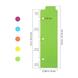 STOBOK 5pcs Mini Binder Divider Snap-in Bookmark 3 Ring Binder Notebook Divider Colorful File Folders Removable Adhesive Plastic Tags Page Tab Dividers for Notebook Planner