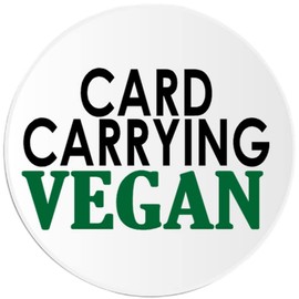 Card Carrying Vegan - 25 Pack Circle Stickers 3 Inch - Vegetarian Plant Based