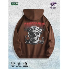 Antihero Dangerous Skull Graphic Hoodie 100% Cotton US Warehouse 7 ColorsColor: Brown, Size: L