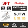 3 FT 12 Gauge Extension Cord Outdoor, Heavy Duty Weatherproof