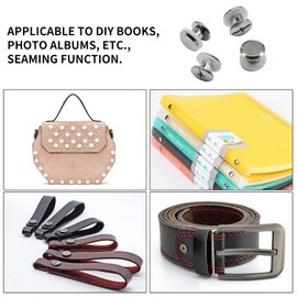 MABAHON 80 Sets Chicago Binding Screws Nail Rivet Chicago Button Metal Rivet Replacement Repair Fasteners for DIY Leather Decoration Bookbinding M5x4mm Silver