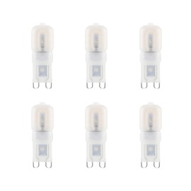 HUAMu G9 LED Warm White 3000 K, G9 LED Bulb, 3 W Replacement 30 W Halogen Bulb, 250 Lumens, 360 Degree Angle, No Flickering, Not Dimmable, for Chandelier Interior Decoration, Pack of 6