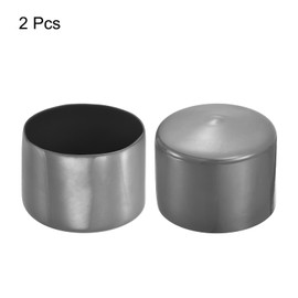 QUARKZMAN Pack of 2 Rubber End Caps 75 mm ID Rubber Caps Round Protective Caps Stopper Post Cap Rubber Feet Chair Socks Foot Caps Chair Gliders Furniture Gliders Dark Grey for Pipes Chair Table Feet