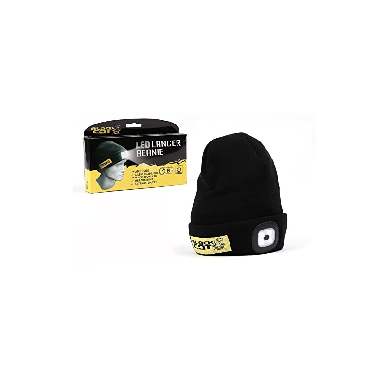 Blackcat Black Cat LED Lancer Beanie Plain Black/Yellow