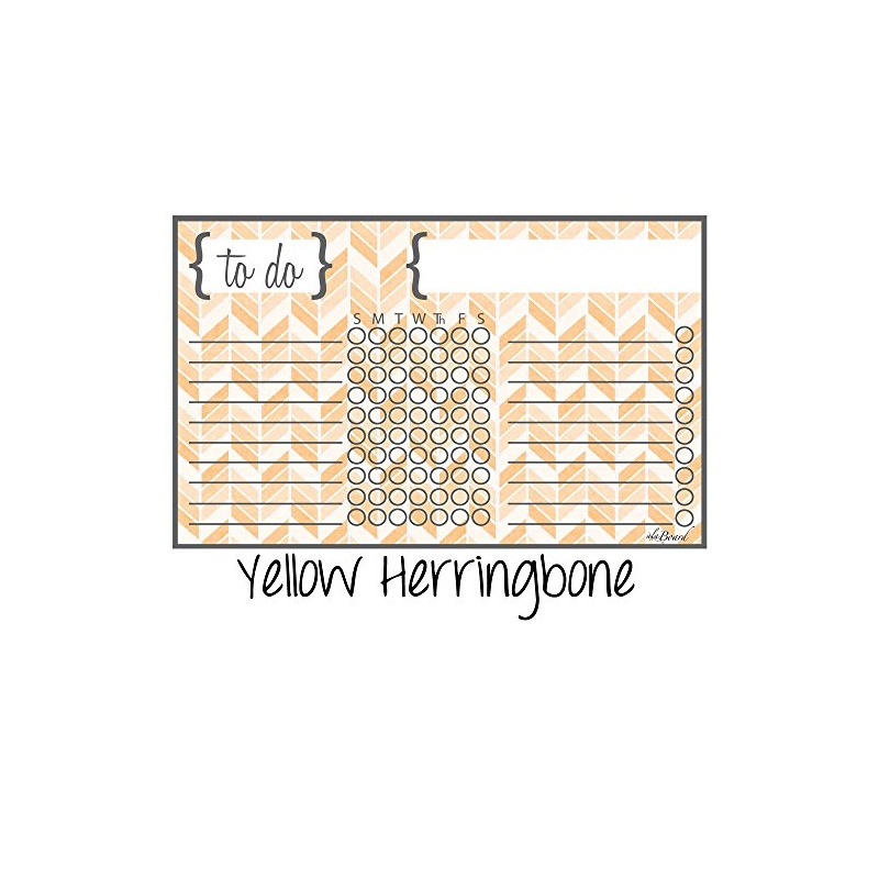 Chore Chart Herringbone Yellow Wall Cling