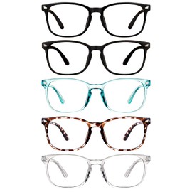 CHEERS DEVICES 5 Pack Reading Glasses Blue Light Blocking Glasses, Computer Readers for Women Men Anti Glare Eyeglasses (5 Pack Mix Color, 0.75)
