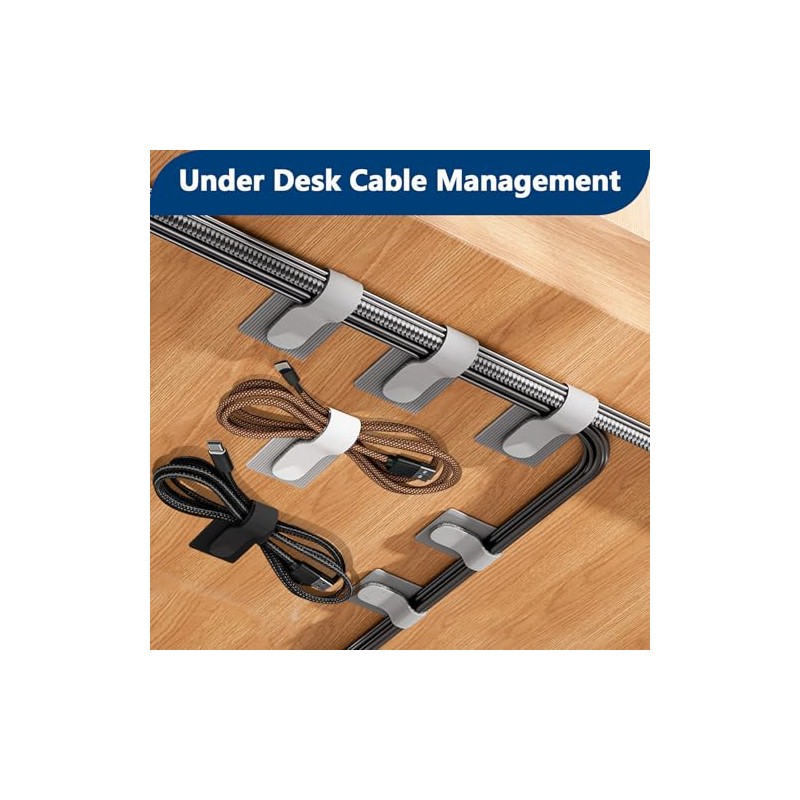 50 PCS Self-Adhesive Hook and Loop Cable Ties for Organizing