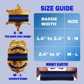 CREATRILL 30 Pack Thin Blue Line Police Mourning Band Stripe Police Officer Badge Shield Funeral Honor Guard Straps for Badge Size of 1.4" to 2.4"