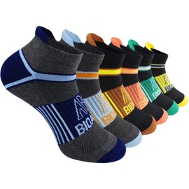 BIOAUM Cushioned Men's Ankle Socks, 6 Pairs Cotton Athletic Sport Breathable Low Cut Socks for Running Size 8-9.5/10-13/12-14